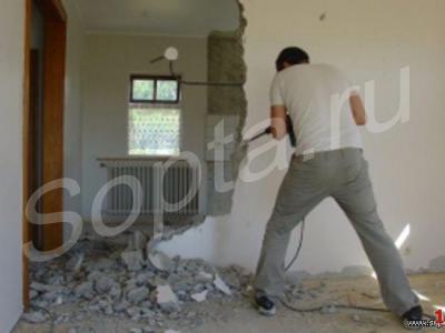 Демонтаж слом домов сараев перегородок стен